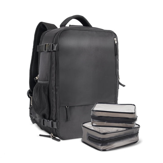 Travel Backpack Carry on Backpack,Hiking Backpack Waterproof Outdoor Sports Rucksack Multi-Pocket Daypack School Bag for Men Women,Black